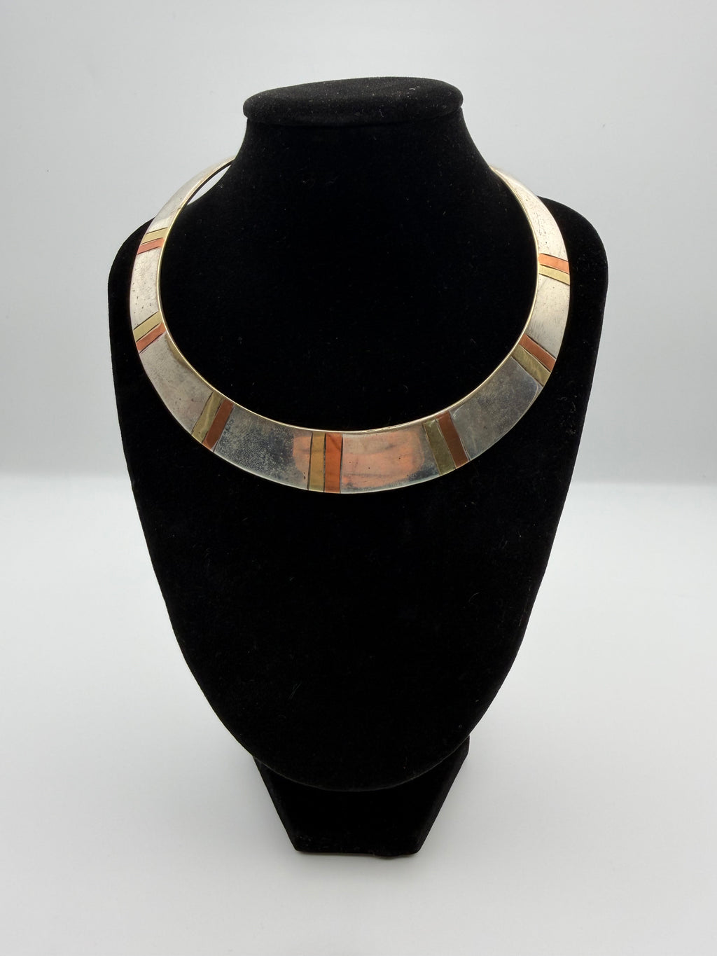 Sterling Silver + Copper + Brass Cuff Necklace