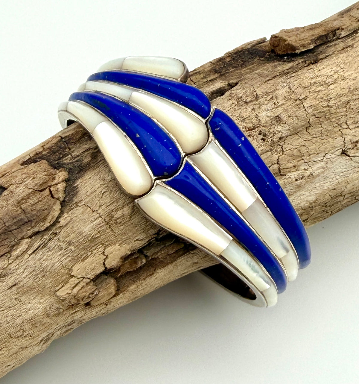 Sterling Silver Lapis & Abalone Bracelet