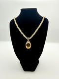 Sterling Silver Raw & Cut Citrine Necklace