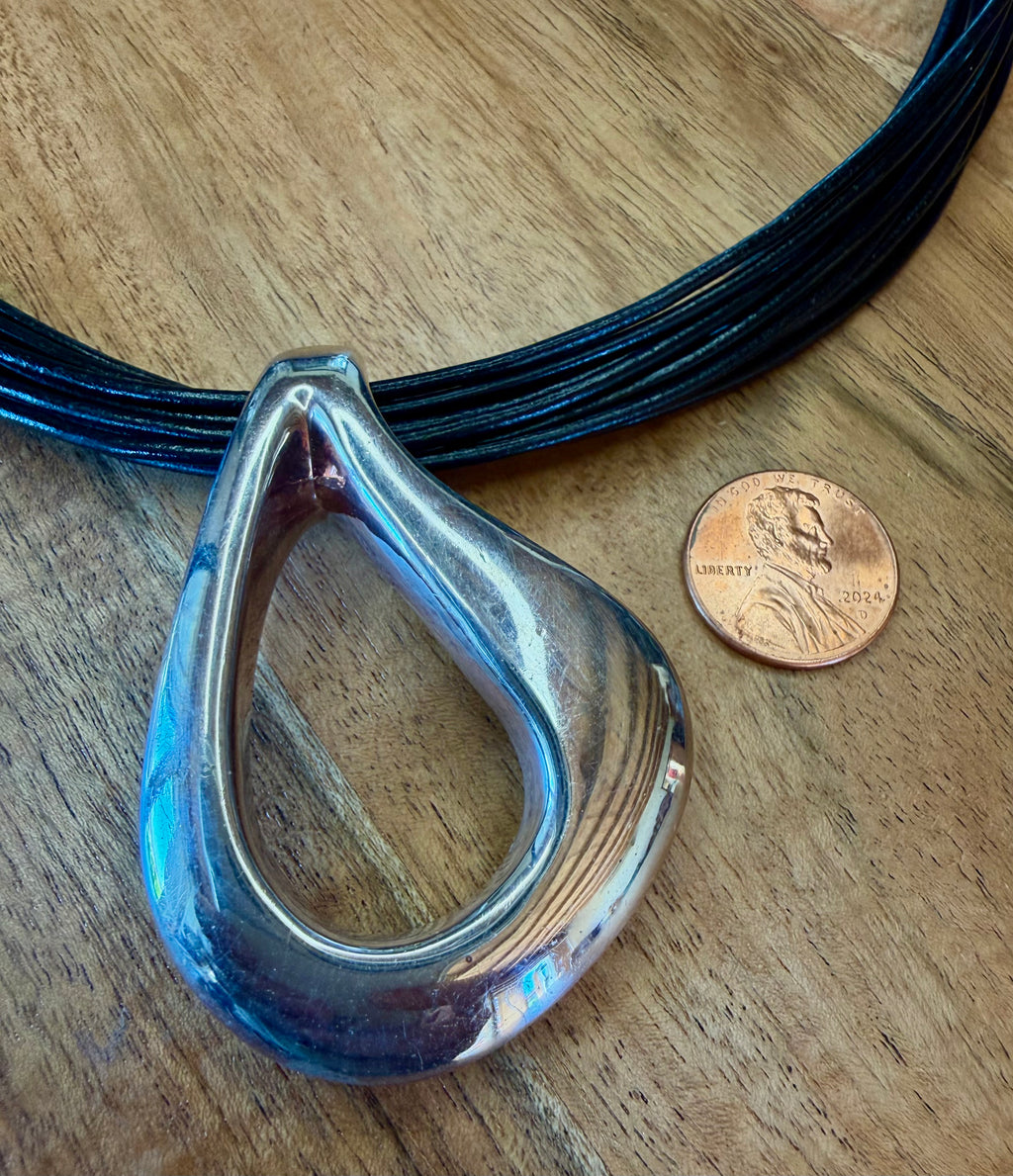 Silver Leather Necklace