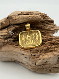 18 KT Gold Pendant with “People Scene”
