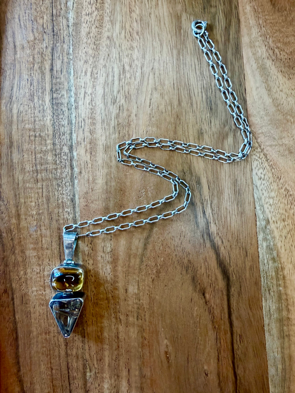 Silver Quartz Necklace / Chain