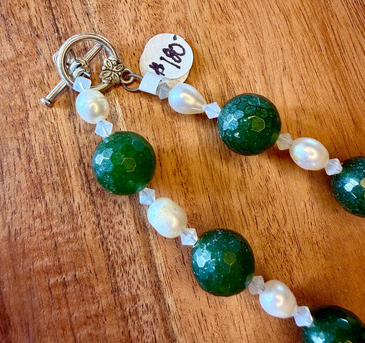Silver & Pearl Stone Shell Necklace