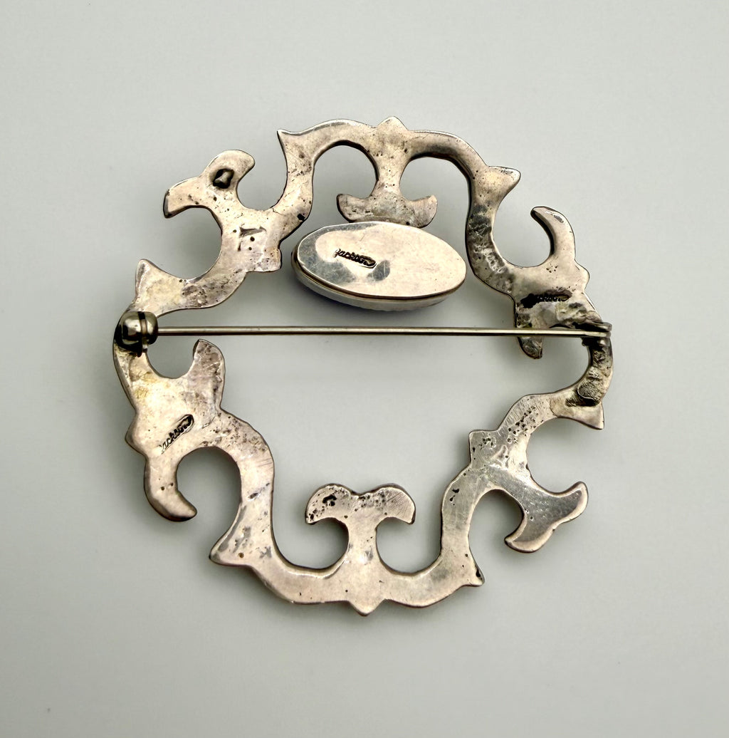 Sterling Silver Lapis Brooch