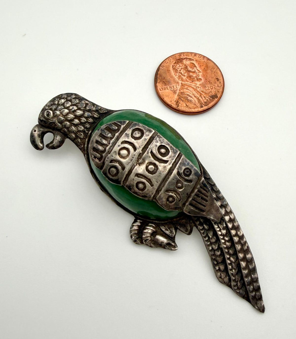 Sterling Silver Parrot Brooch