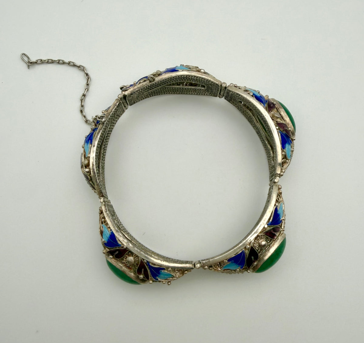 Enamel Stone Sterling Silver Bracelet