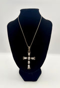 Sterling Silver Cross with White Topaz from Italy