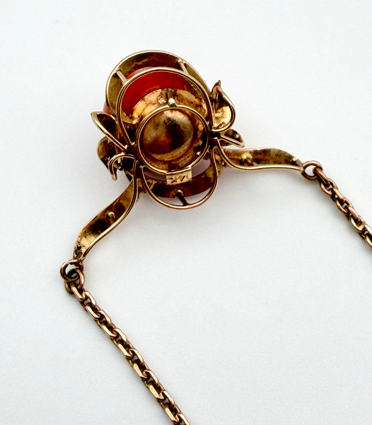 14 KT Rose Gold Necklace with Coral