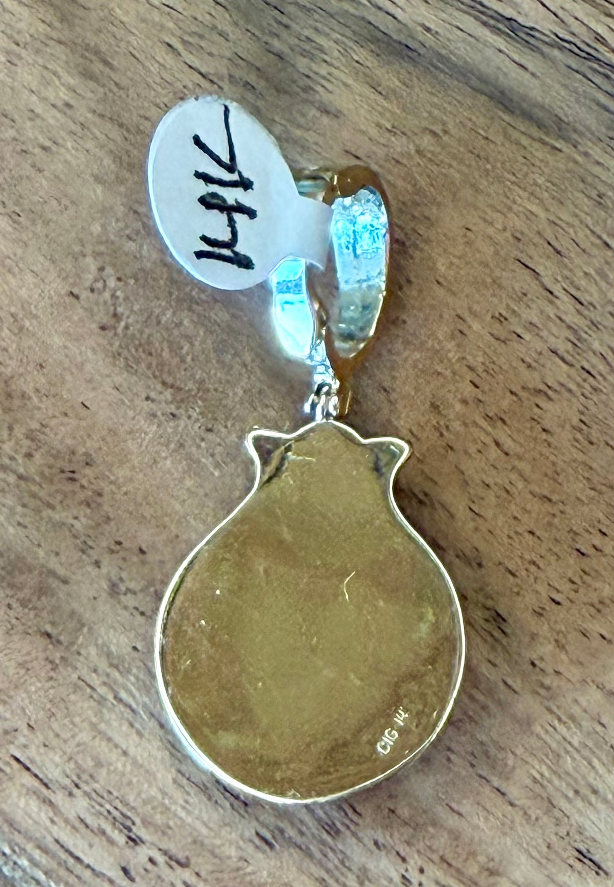 14K Gold Onyx Garden Pendant