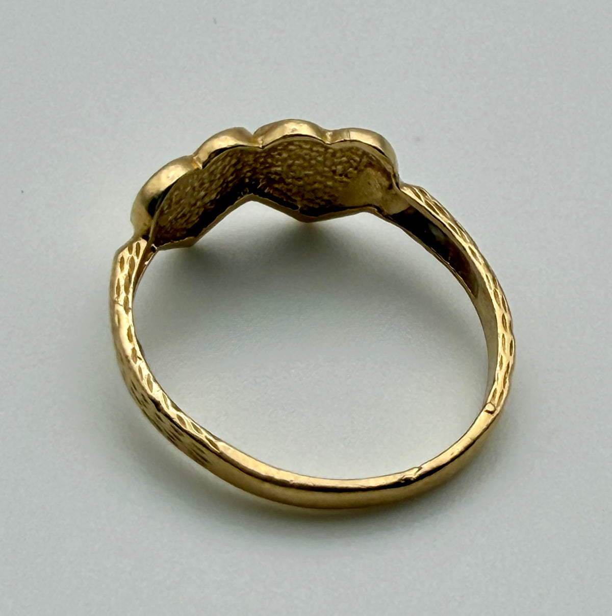 14 KT Gold Hearts Ring