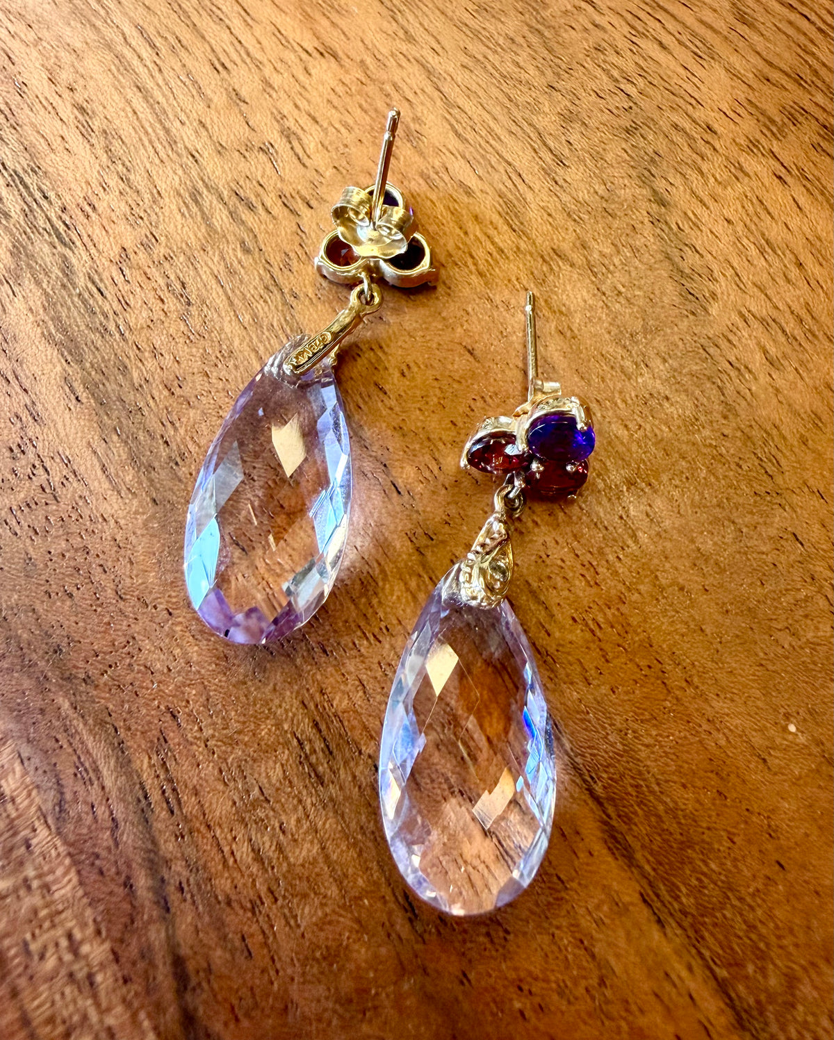14K Gold & Garnet Ross Simons Earrings