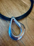 Silver Leather Necklace