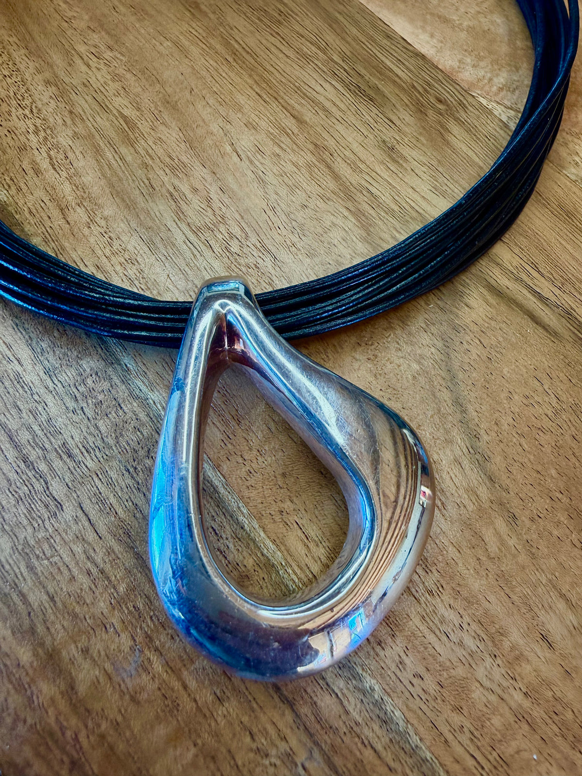 Silver Leather Necklace