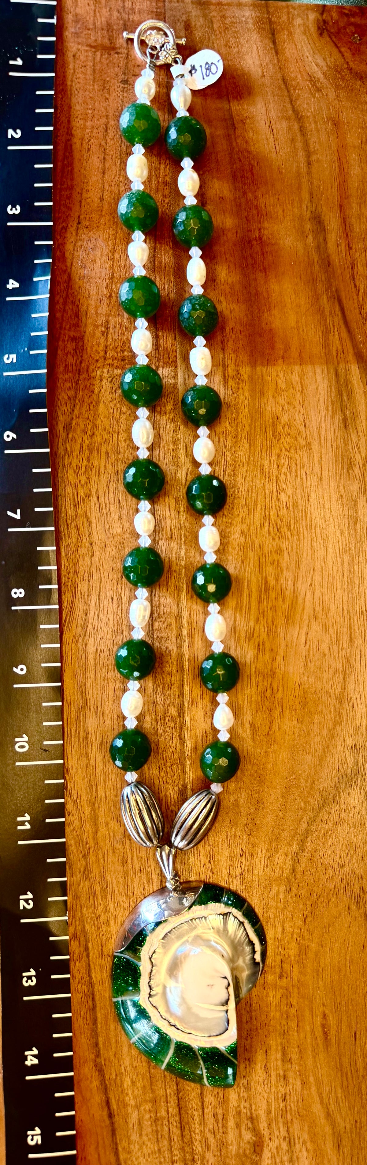 Silver & Pearl Stone Shell Necklace
