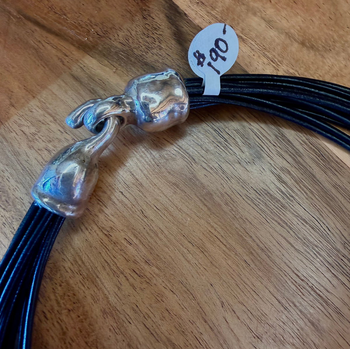 Silver Leather Necklace