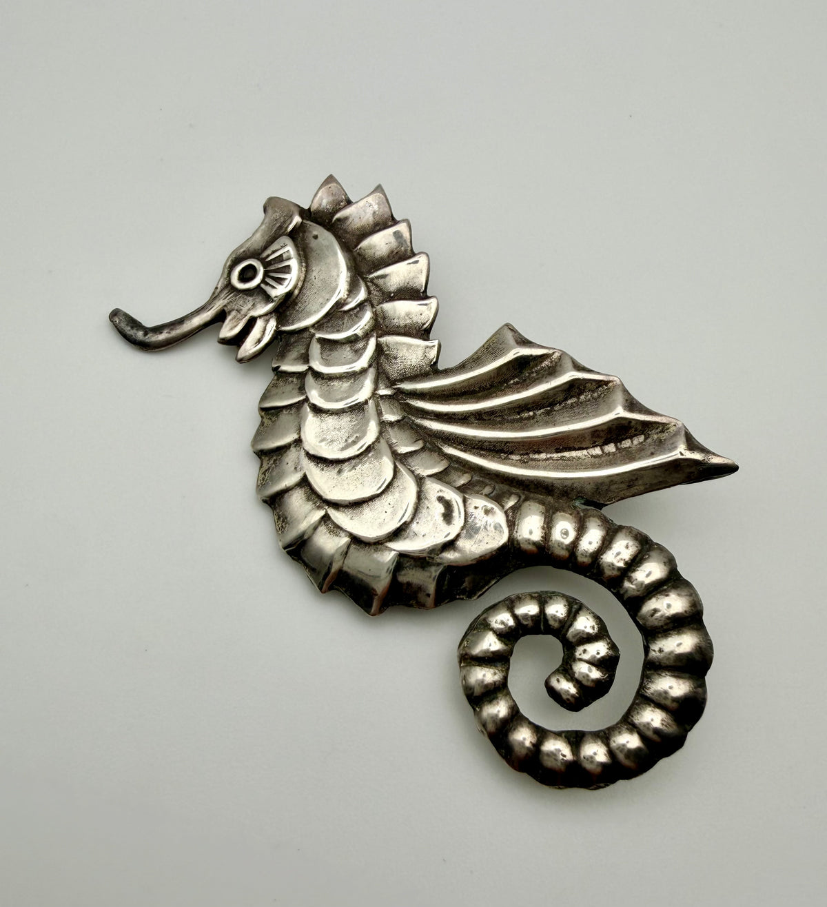 Sterling Silver Seahorse Brooch