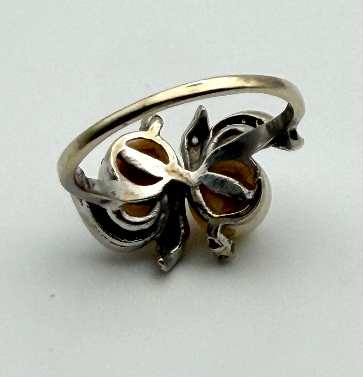 14 KT Gold Ring with Pearls & Diamonds