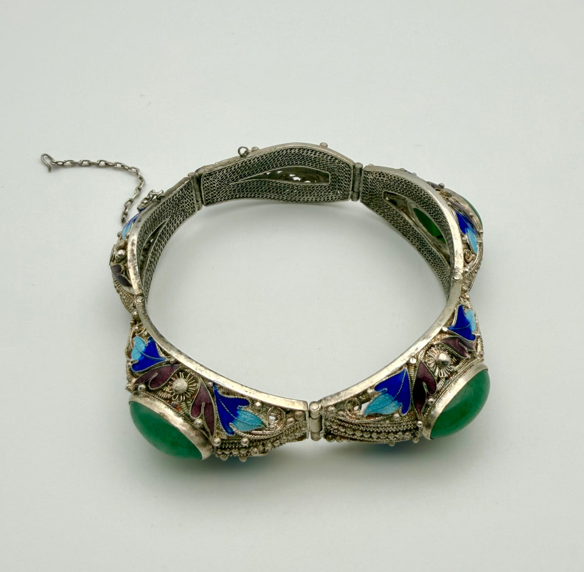 Enamel Stone Sterling Silver Bracelet