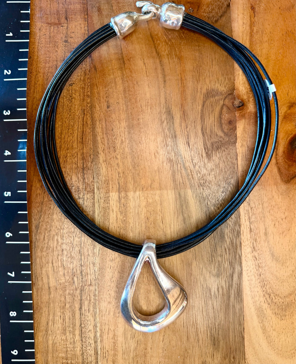 Silver Leather Necklace