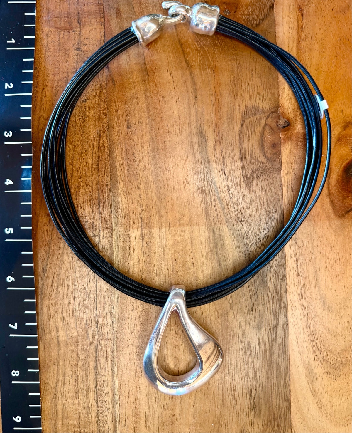 Silver Leather Necklace