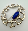 Sterling Silver Lapis Brooch