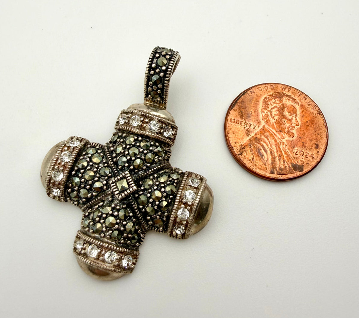 Sterling Silver Marcasite Cross