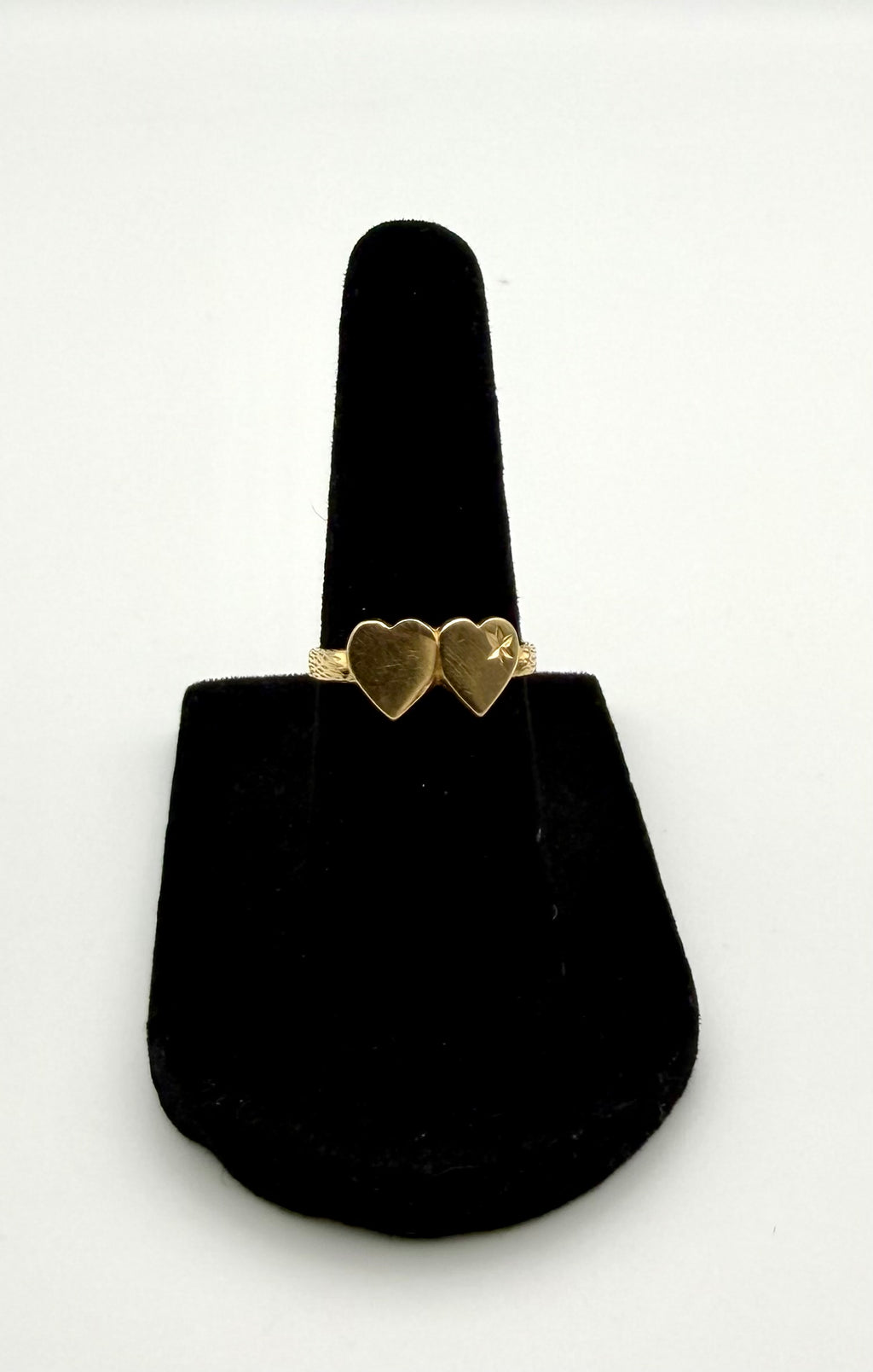 14 KT Gold Hearts Ring