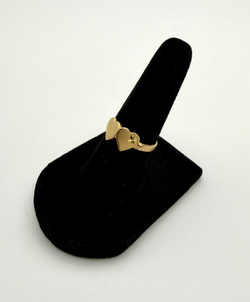 14 KT Gold Hearts Ring