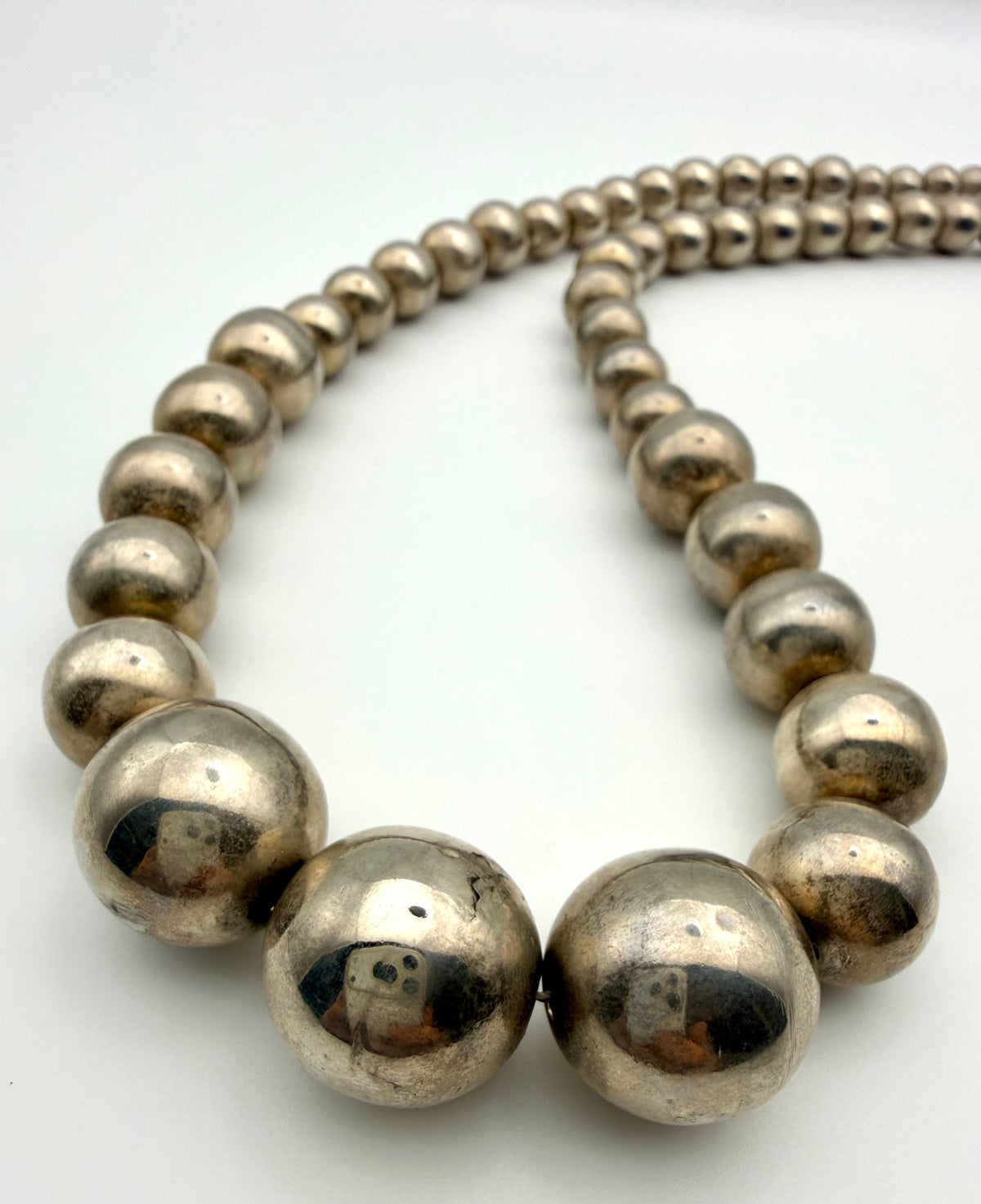 Sterling Silver Navajo “Pearl” Necklace