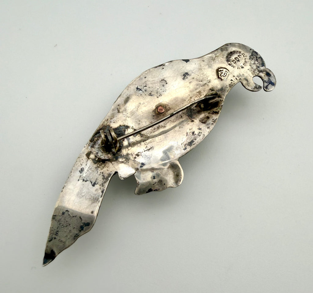 Sterling Silver Parrot Brooch