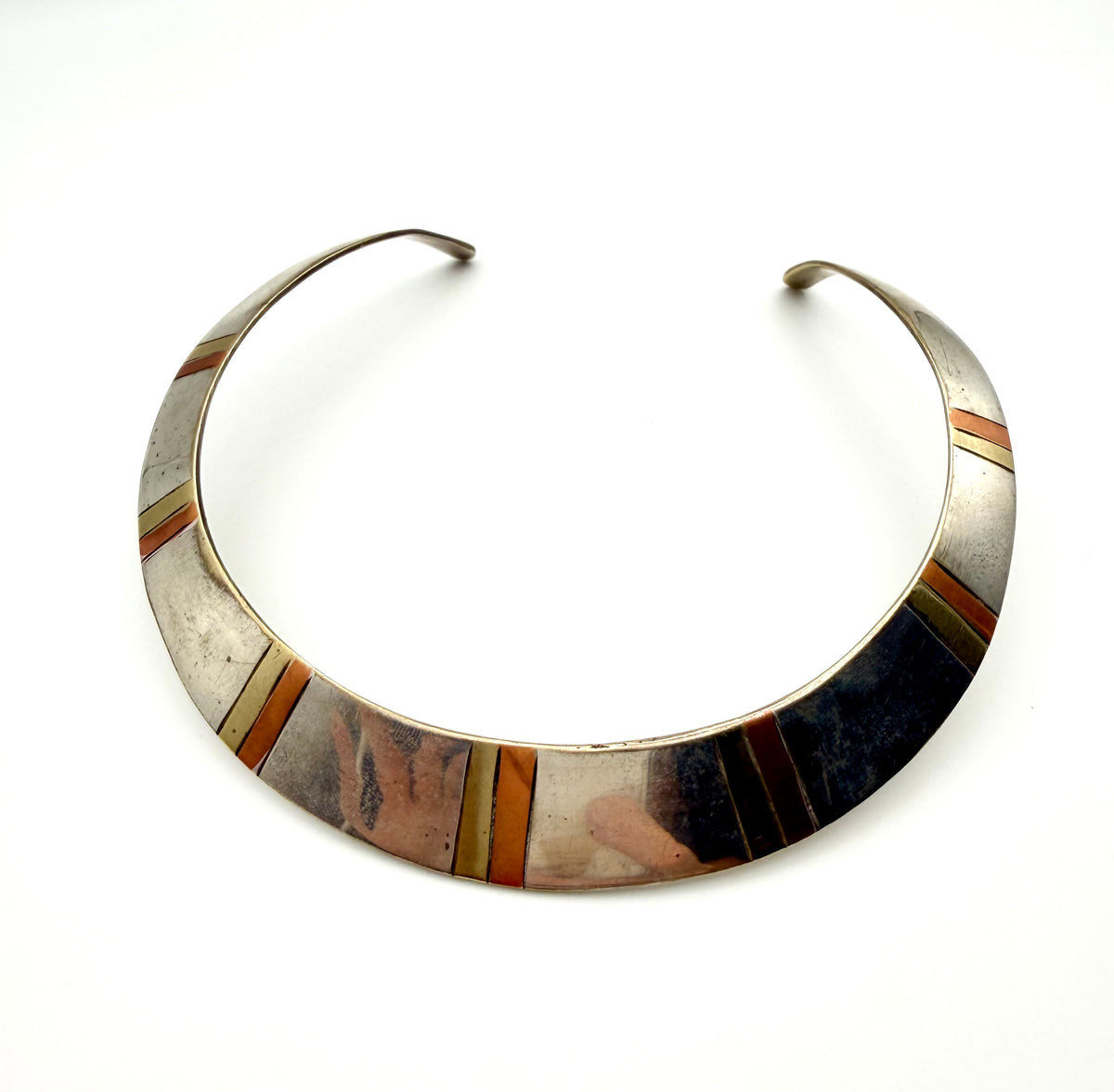 Sterling Silver + Copper + Brass Cuff Necklace