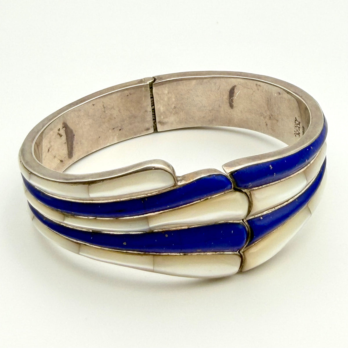 Sterling Silver Lapis & Abalone Bracelet