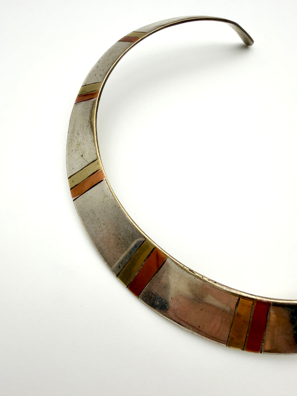 Sterling Silver + Copper + Brass Cuff Necklace