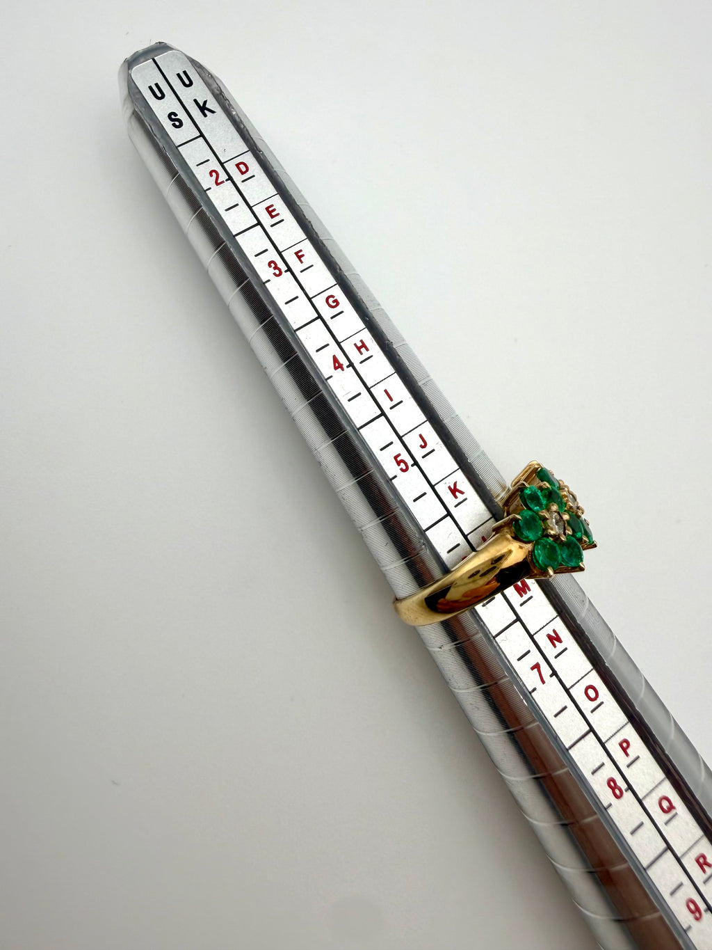 14 KT Gold Ring with Emeralds & Diamonds