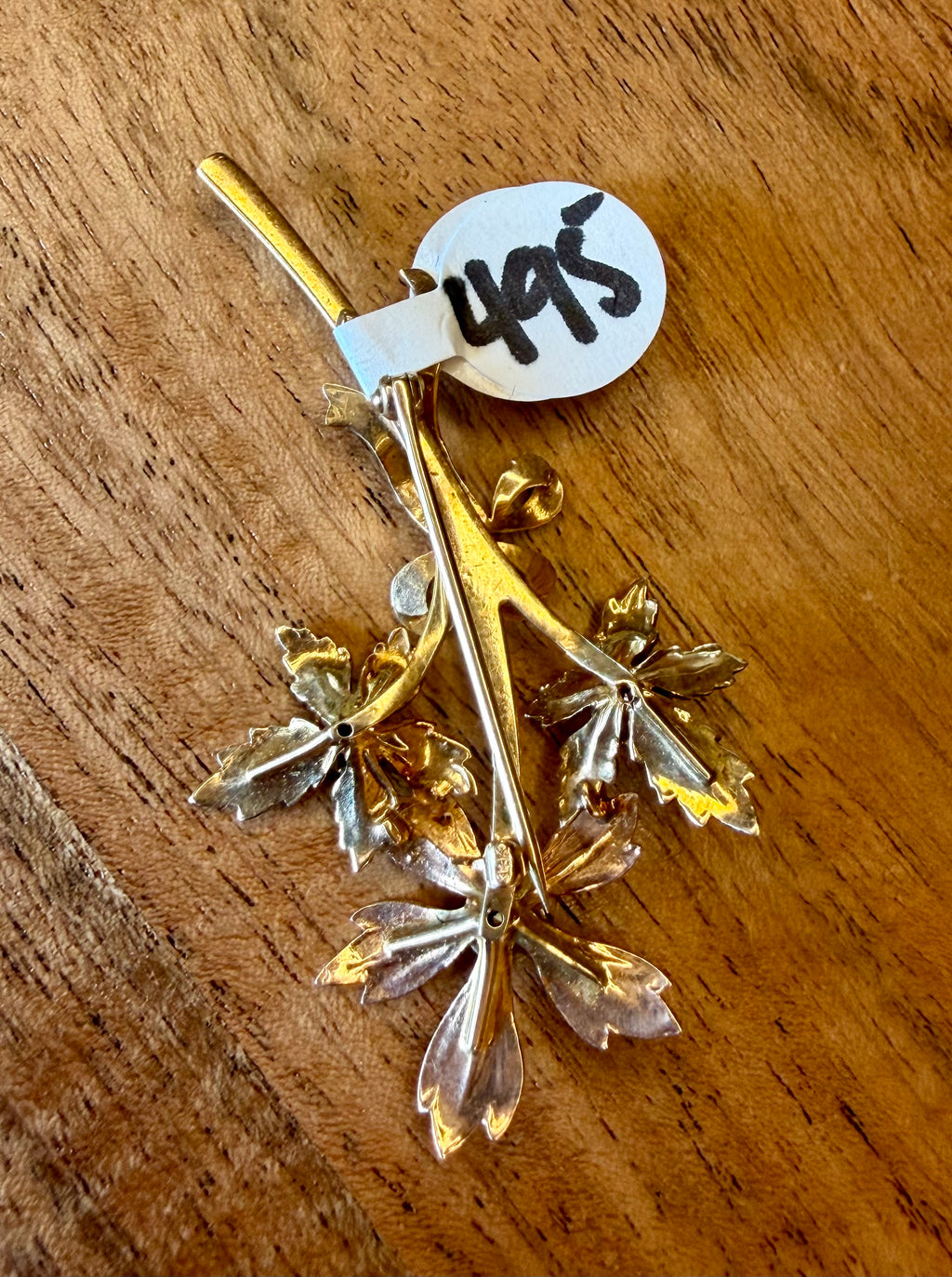 14K Gold Diamond Brooch