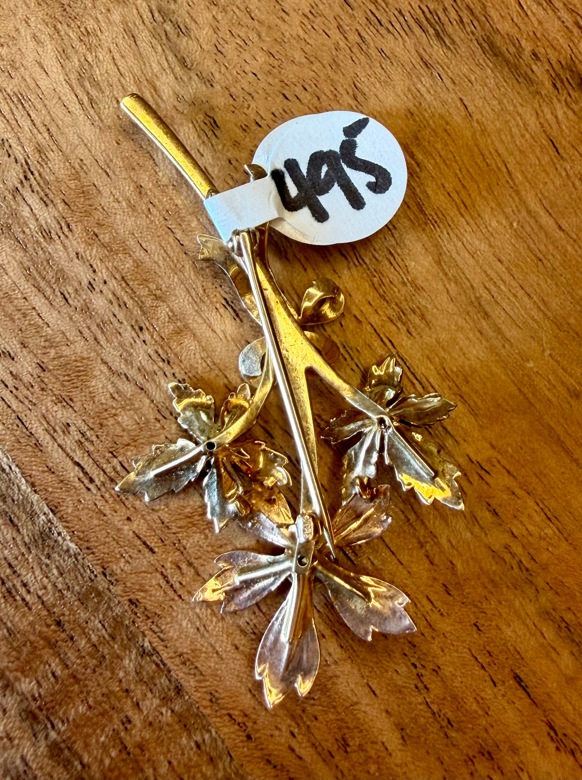 14K Gold Diamond Brooch