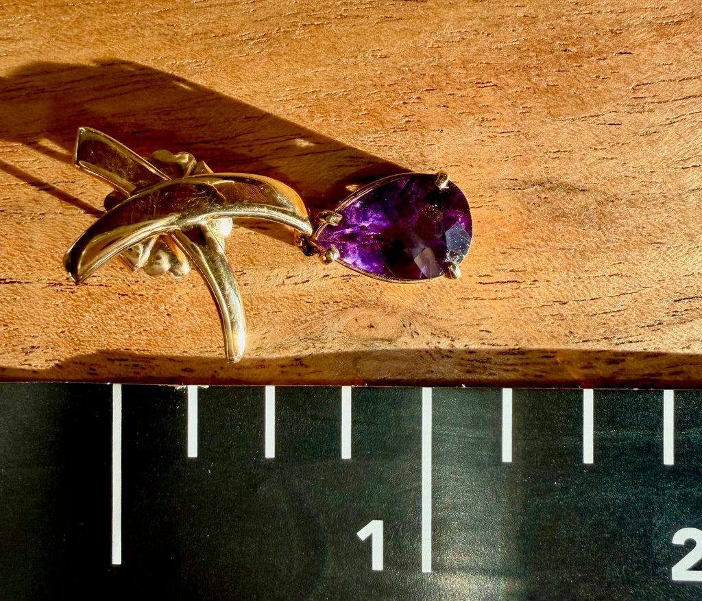 14K Gold Amethyst Earrings
