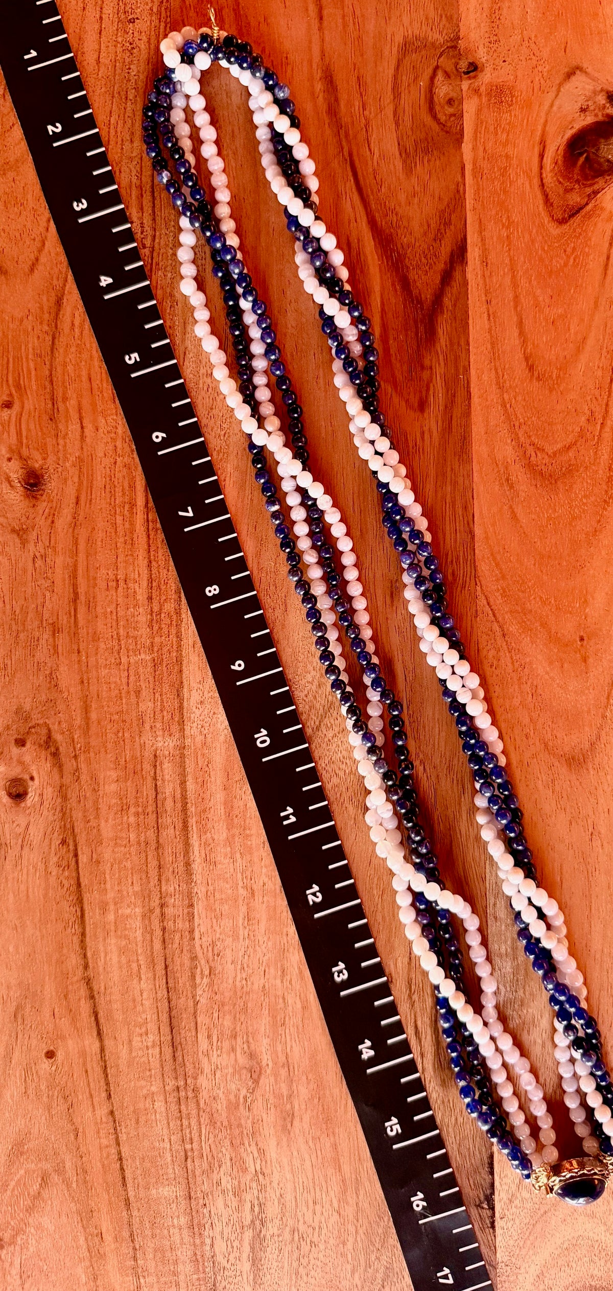 Sterling Silver with Lapis and Quarts Precious Stones