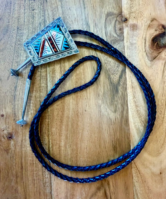 Navajo Indian Sterling Silver Bollo Tie #1