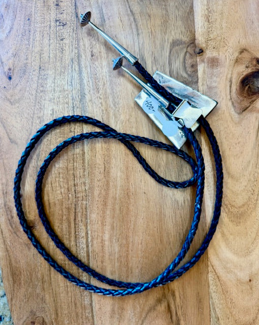 Navajo Indian Sterling Silver Bollo Tie #1