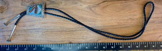Navajo Indian Sterling Silver Bollo Tie #1