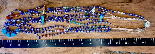 Native American Fetish Necklace with Turquoise, Lapis, Stones, etc.