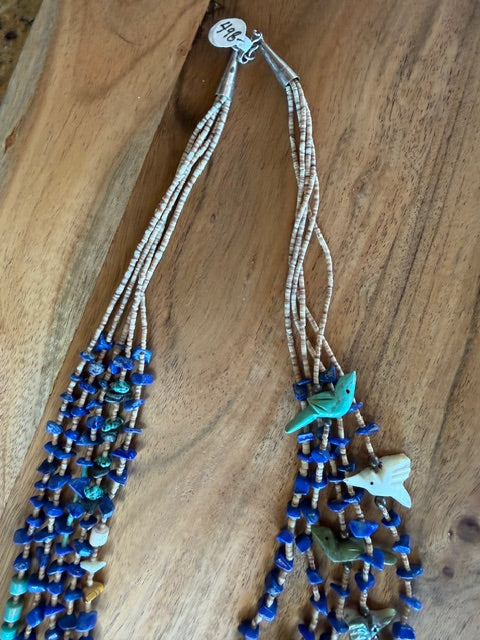 Native American Fetish Necklace with Turquoise, Lapis, Stones, etc.
