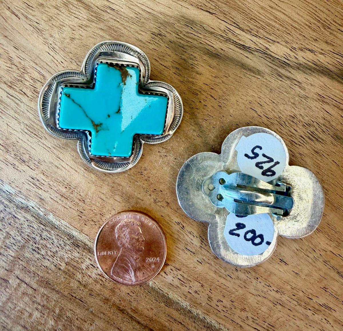 Sterling Silver Turquoise Clip Earrings