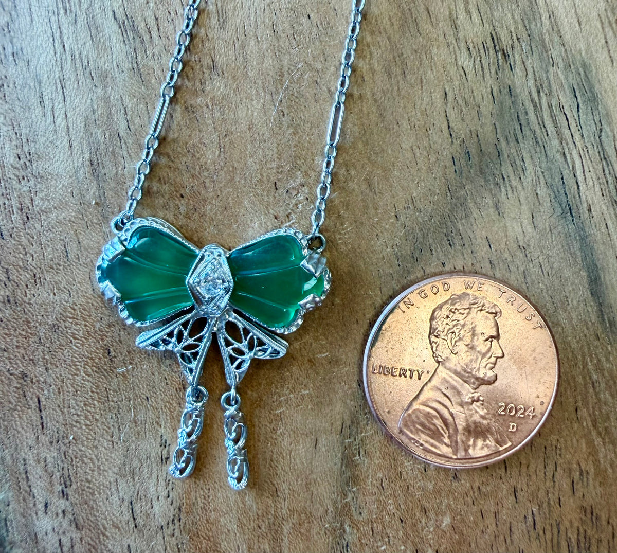 10 KT Diamond Art Deco Necklace