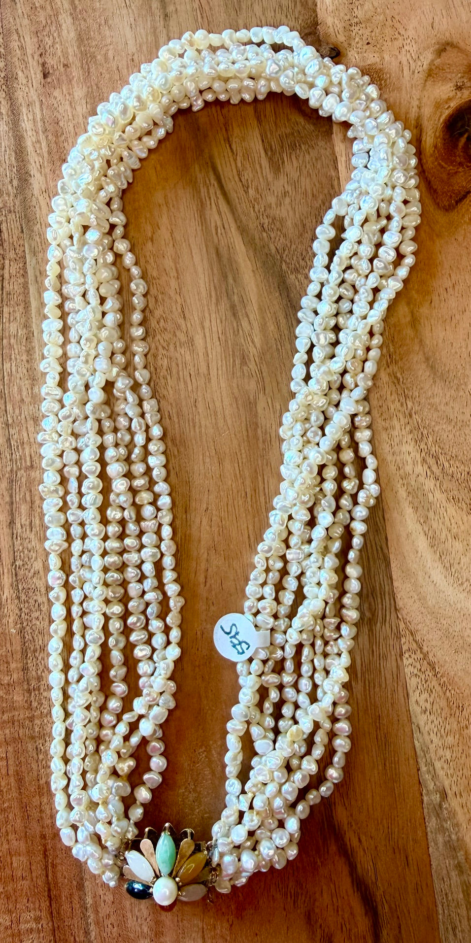 Pearl Stone Necklace 14 KT